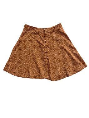 Primark Polka Dot Button Front High Waisted Boho Mini Skirt Size 2